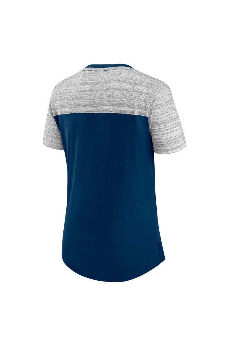 Women's Fanatics Branded Navy/Heathered Gray Chicago Bears Close Quarters V-Neck T-Shirt, Alternate, color, Navy