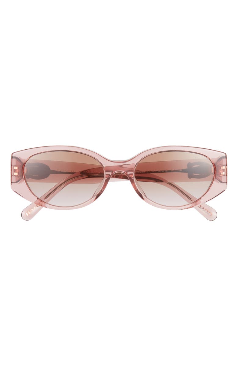 COACH 54mm Gradient Oval Sunglasses, Main, color, Transparent Pink