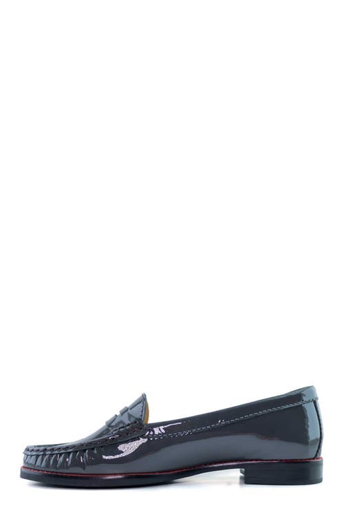 Marc Joseph New York East Village Patent Leather Penny Loafer In Gray