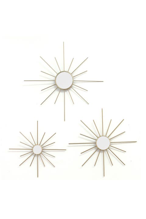 Gold Mirror Burst Wall Decor 3-Piece Set