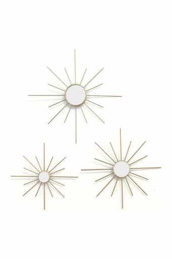PARKLAND COLLECTION Gold Mirror Burst Wall Decor 3-Piece Set