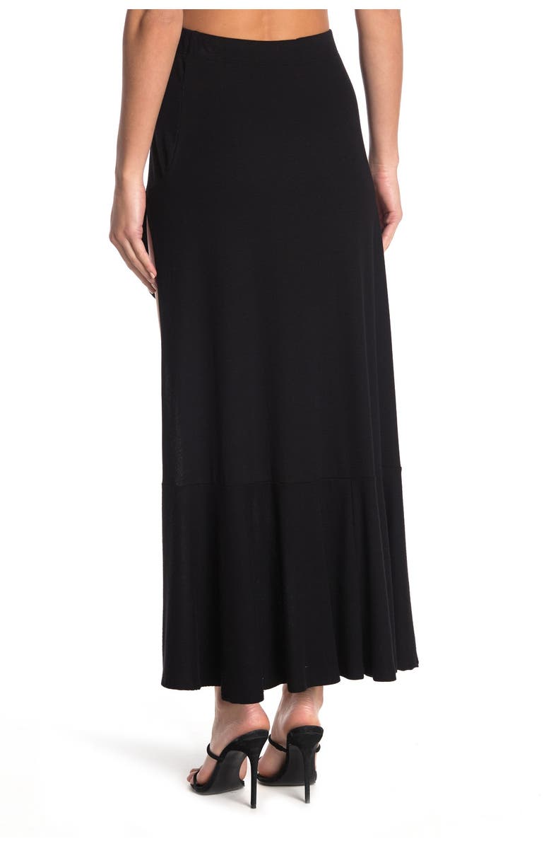 GO COUTURE Ruffled Side High/Low Maxi Skirt, Main, color, Black