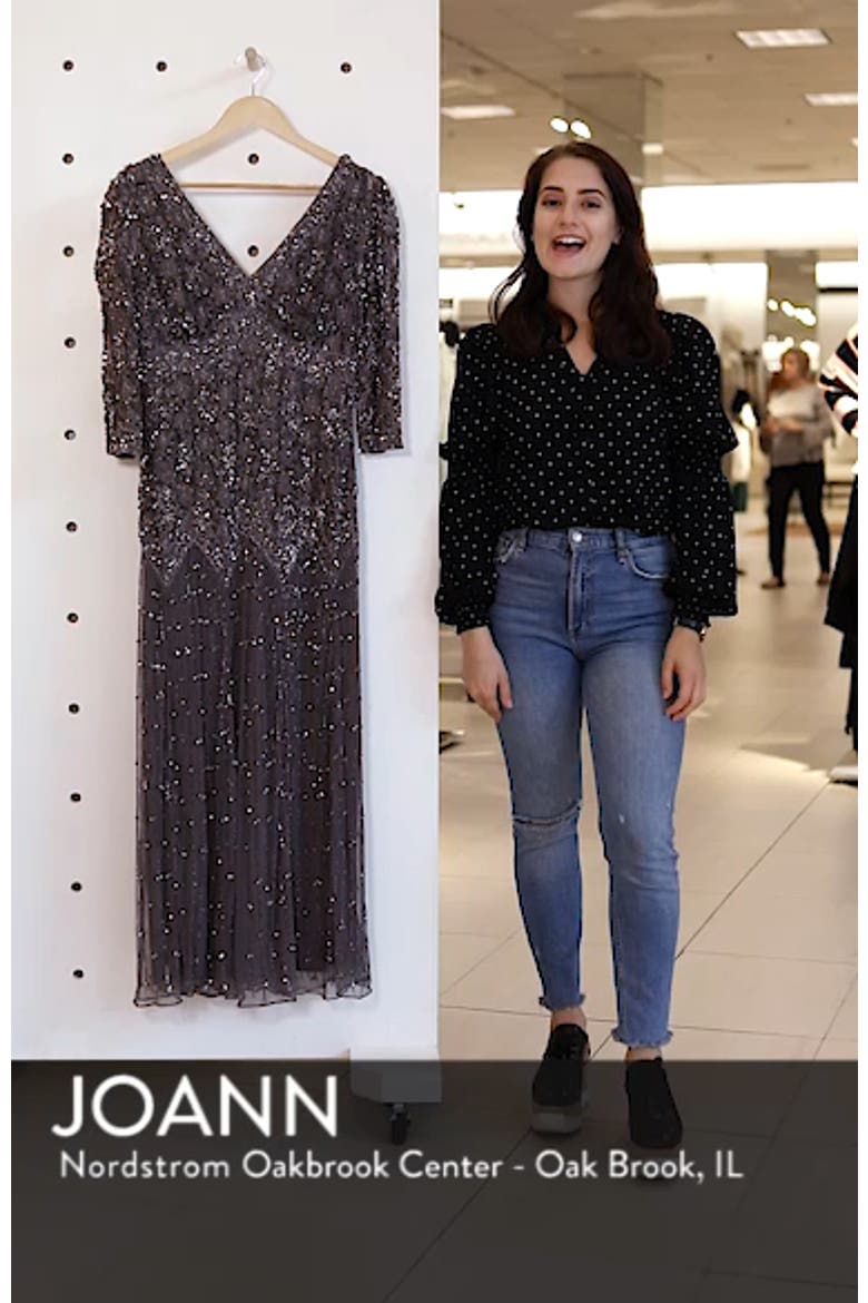 Beaded Mesh Drop Waist Dress video