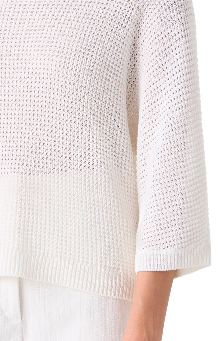 Akris punto Linen & Cotton Sweater, Alternate, color, Cream