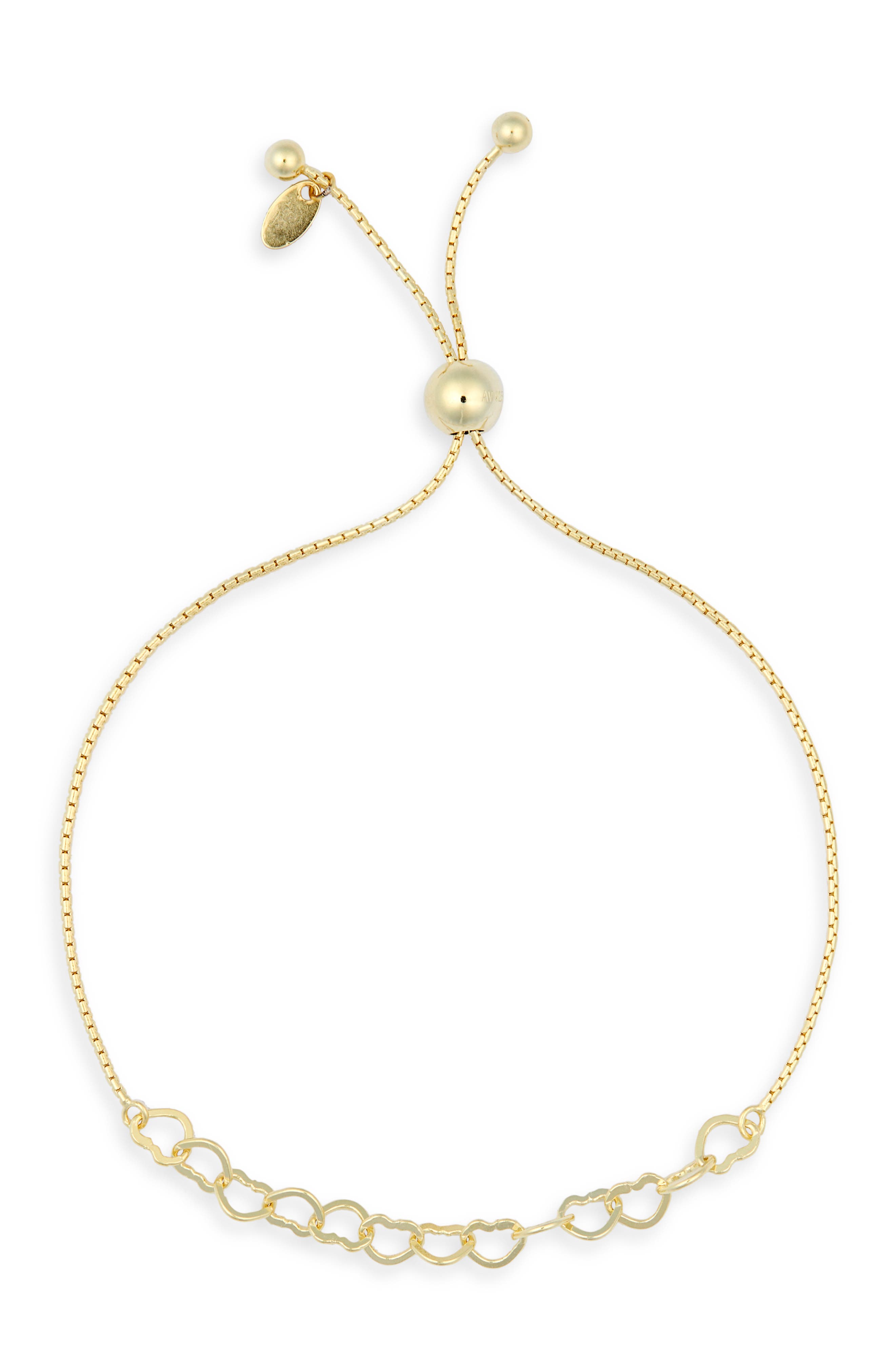 Argento Vivo Sterling Silver Micro Heart Frontal Slider Bracelet