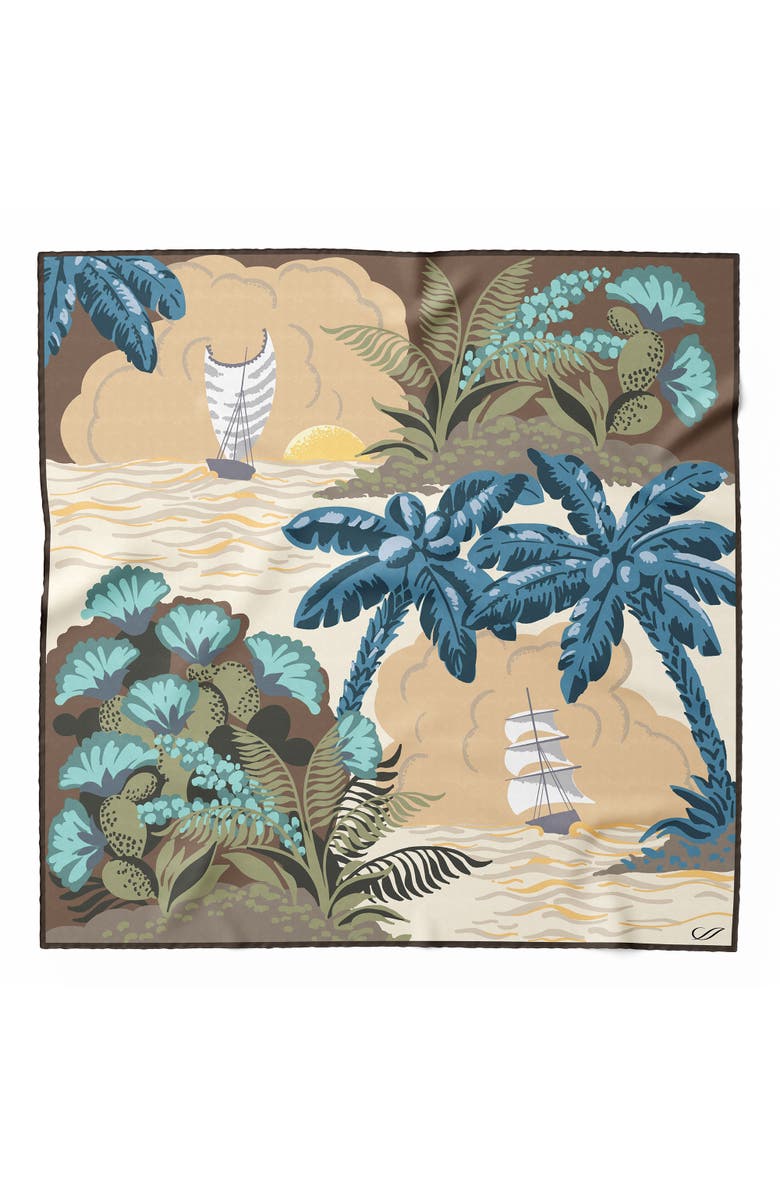 Elizabetta Isola - Silk Pocket Square for Men, Main, color, Aqua