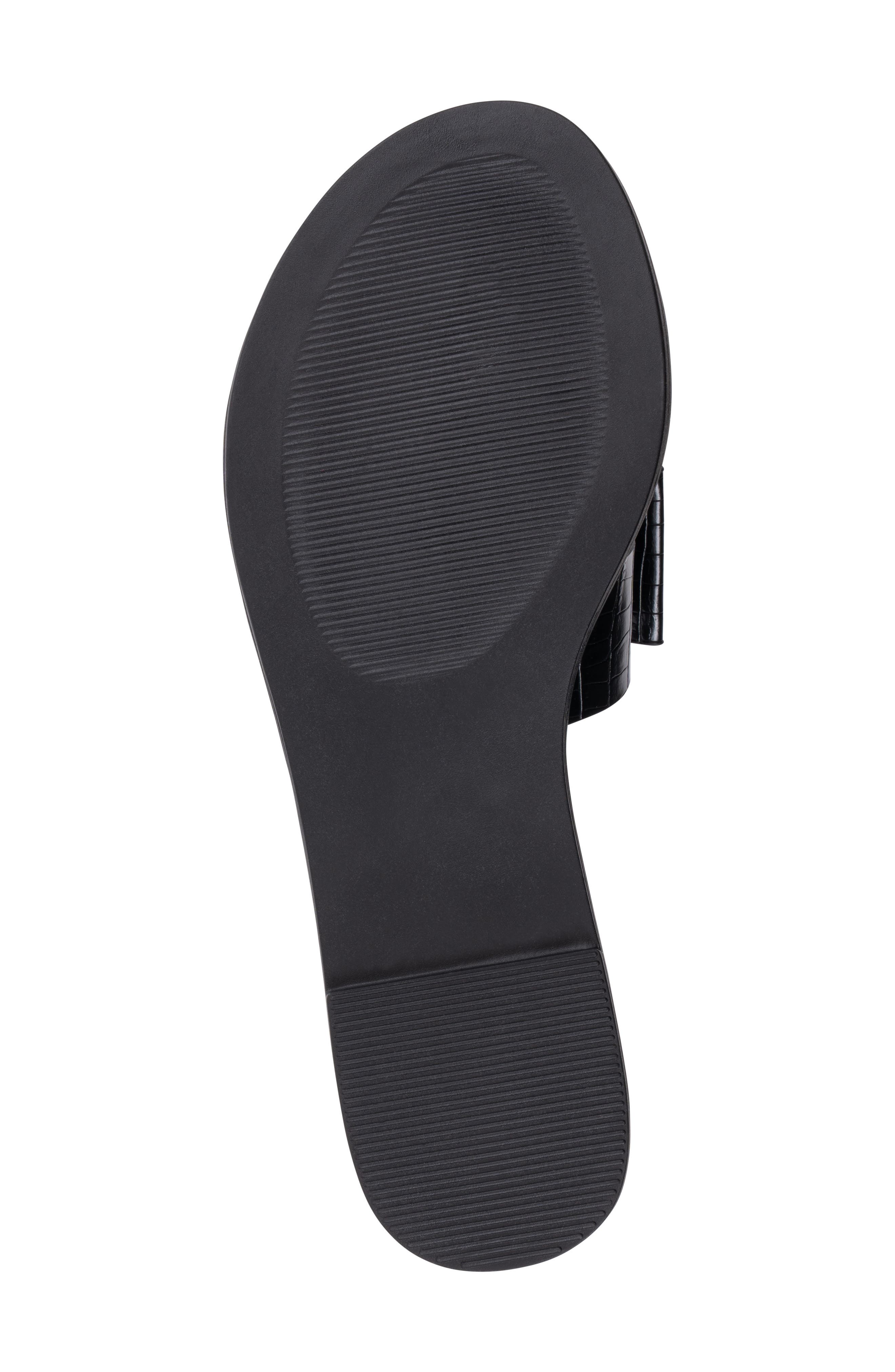 Alba Bow Flat Slide Sandal, Alternate, color, BLACK