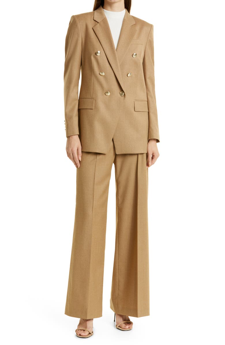 BOSS Tocalita Flare Leg Stretch Wool Trousers, Alternate, color, 