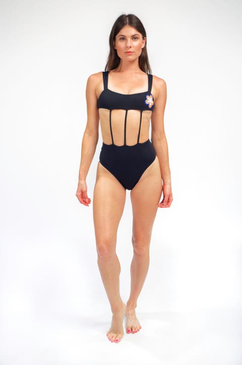 Mary Exposed-Torso One Piece Swimsuit