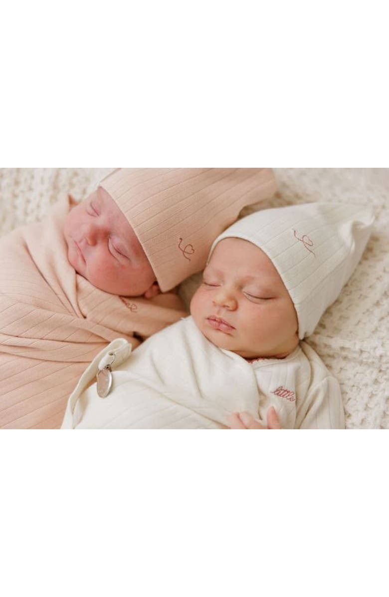 Ely's & Co. Cotton Little One Collection - Footie + Beanie, Alternate, color, Tan