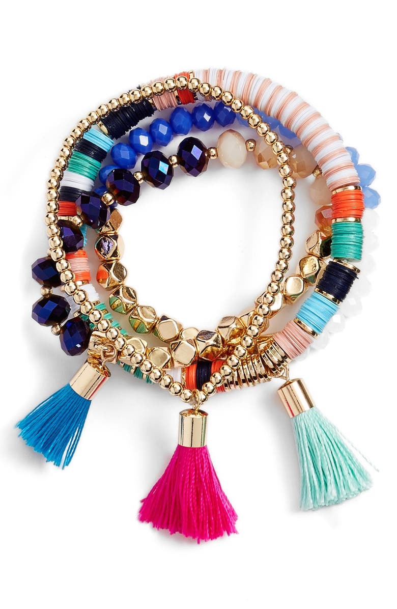 BaubleBar 'Antiqua' Beaded Stretch Bracelets, Main, color,