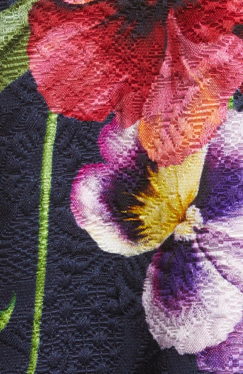 Oscar de la Renta Pansy Jacquard Fit & Flare Dress, Alternate, color, 