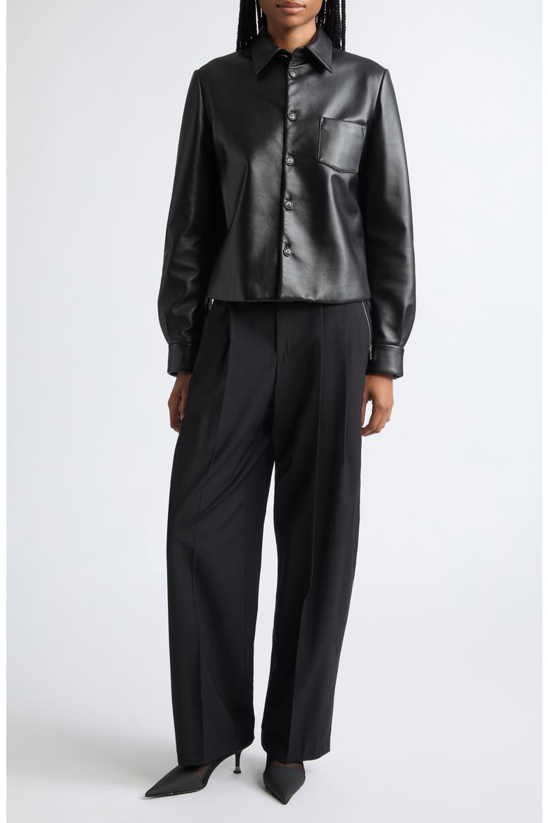 Stretch Wool Blend Tailored Pants, Alternate, color, BLACK