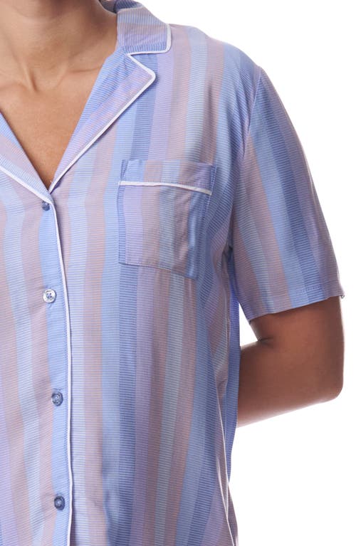 Splendid Notch Collar Pajamas In Multi Slat Stripe