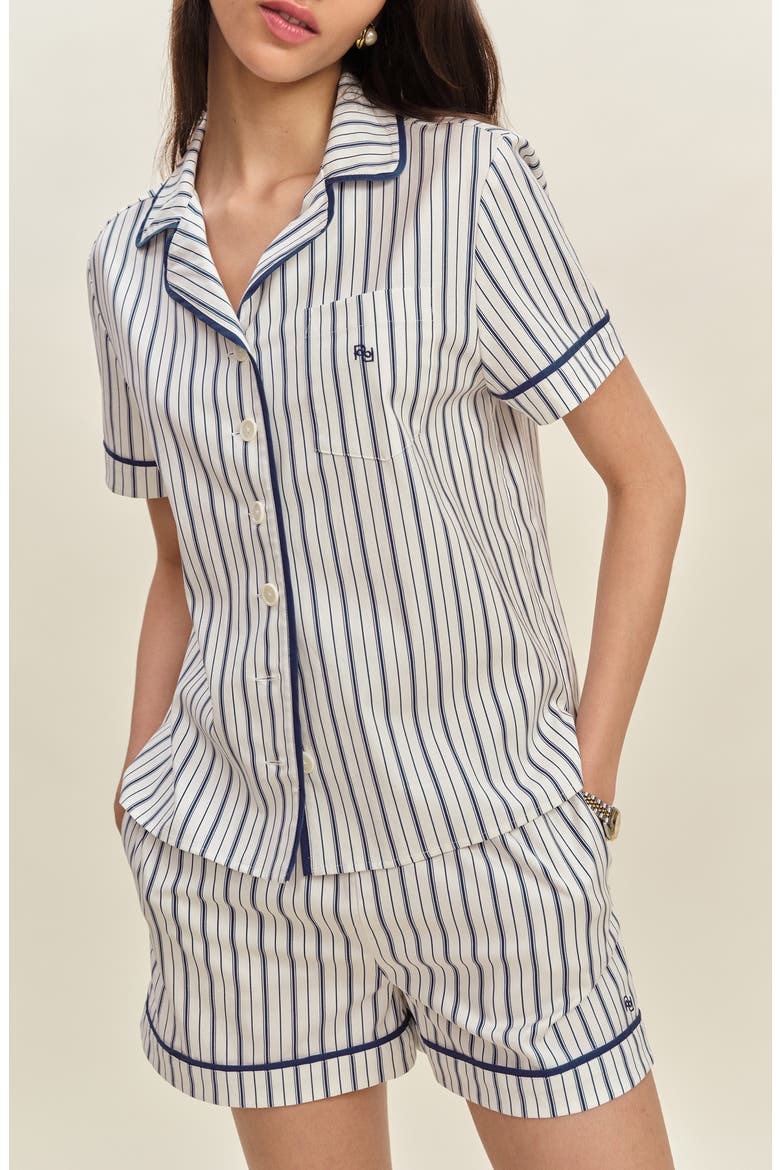 Blair Stretch Organic Cotton Short Pajamas, Main, color, SUMMER DAY STRIPE