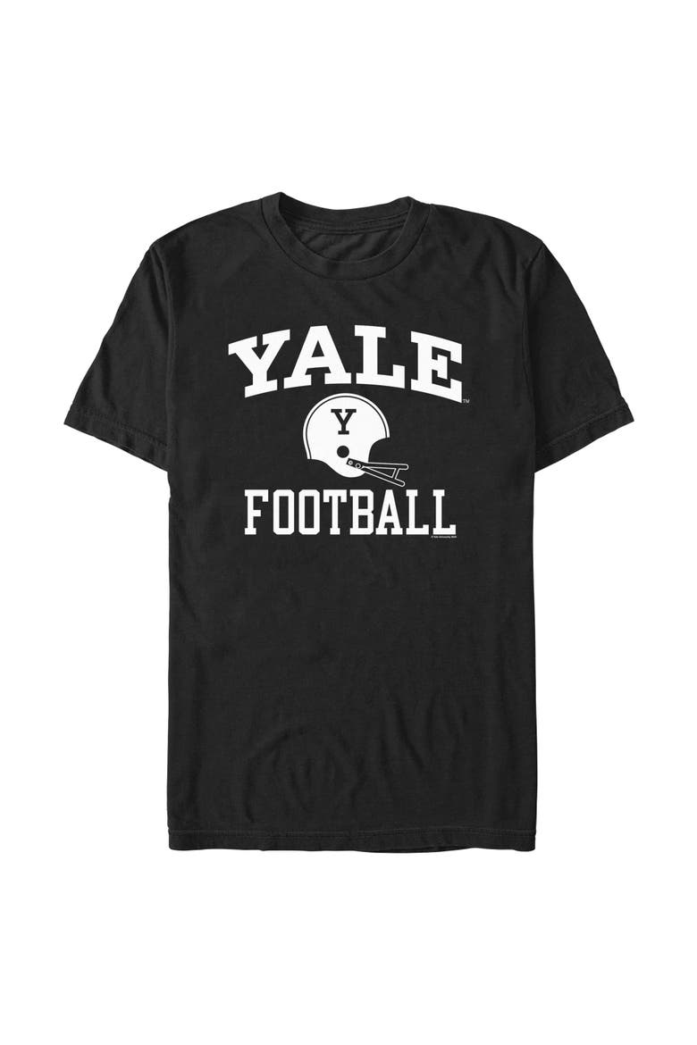 Men's Yale University Football Helmet Logo  Graphic T-Shirt, Main, color, Black