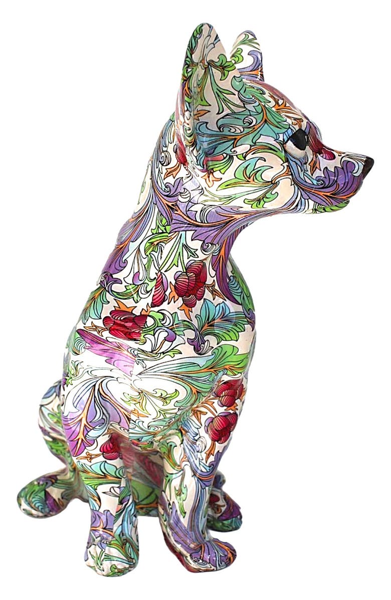 INTERIOR ILLUSIONS 10-Inch Retro Flower Chihuahua Statue, Alternate, color, Chihuahua