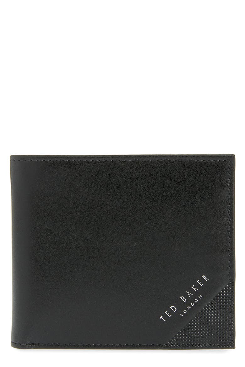 Prug Leather Bifold Wallet, Main, color, BLACK