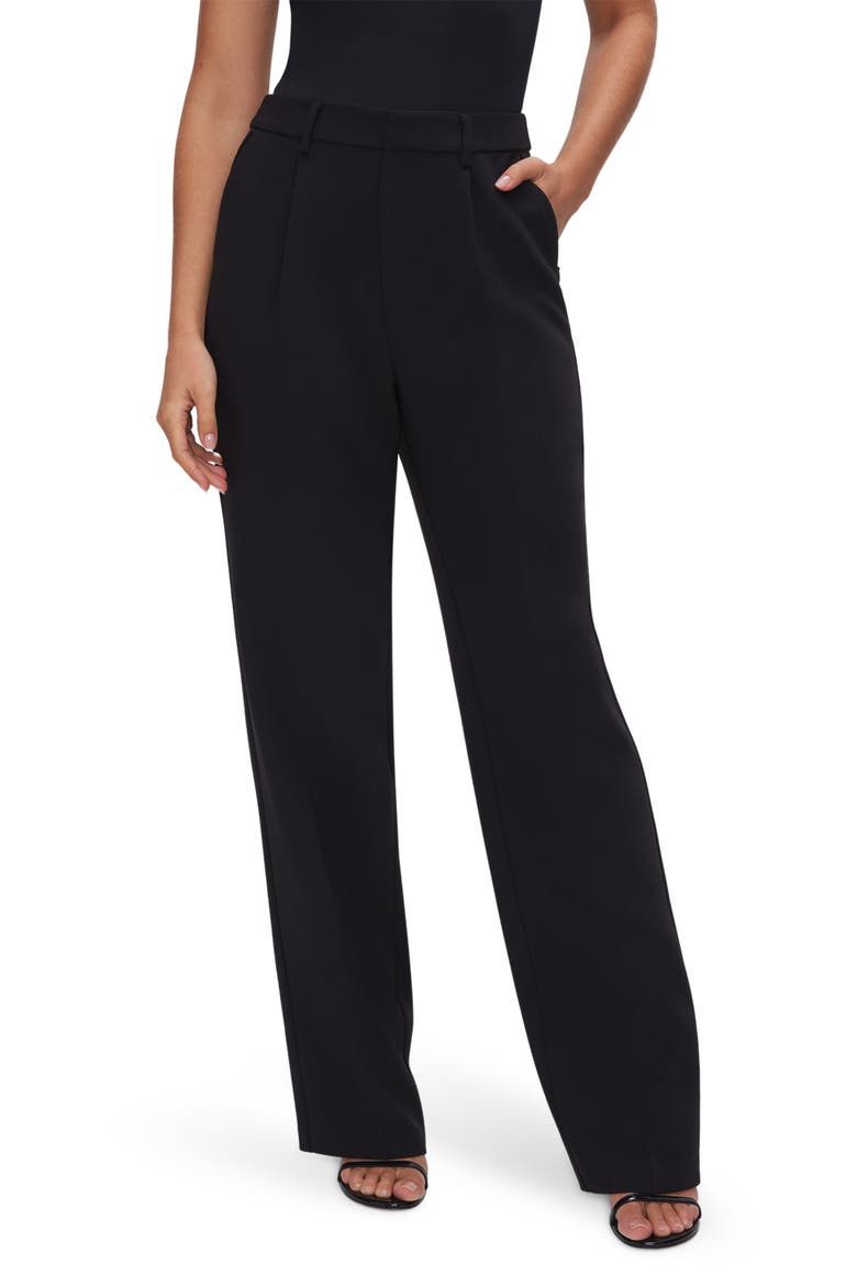 Luxe Suiting Column Wide Leg Trousers, Main, color, BLACK001