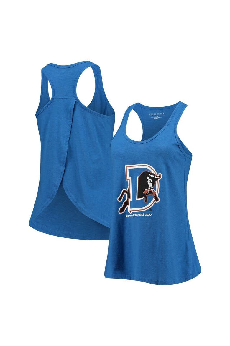 Women's Royal Durham Bulls Charm Scoop Neck Racerback Tank Top, Main, color, Royal