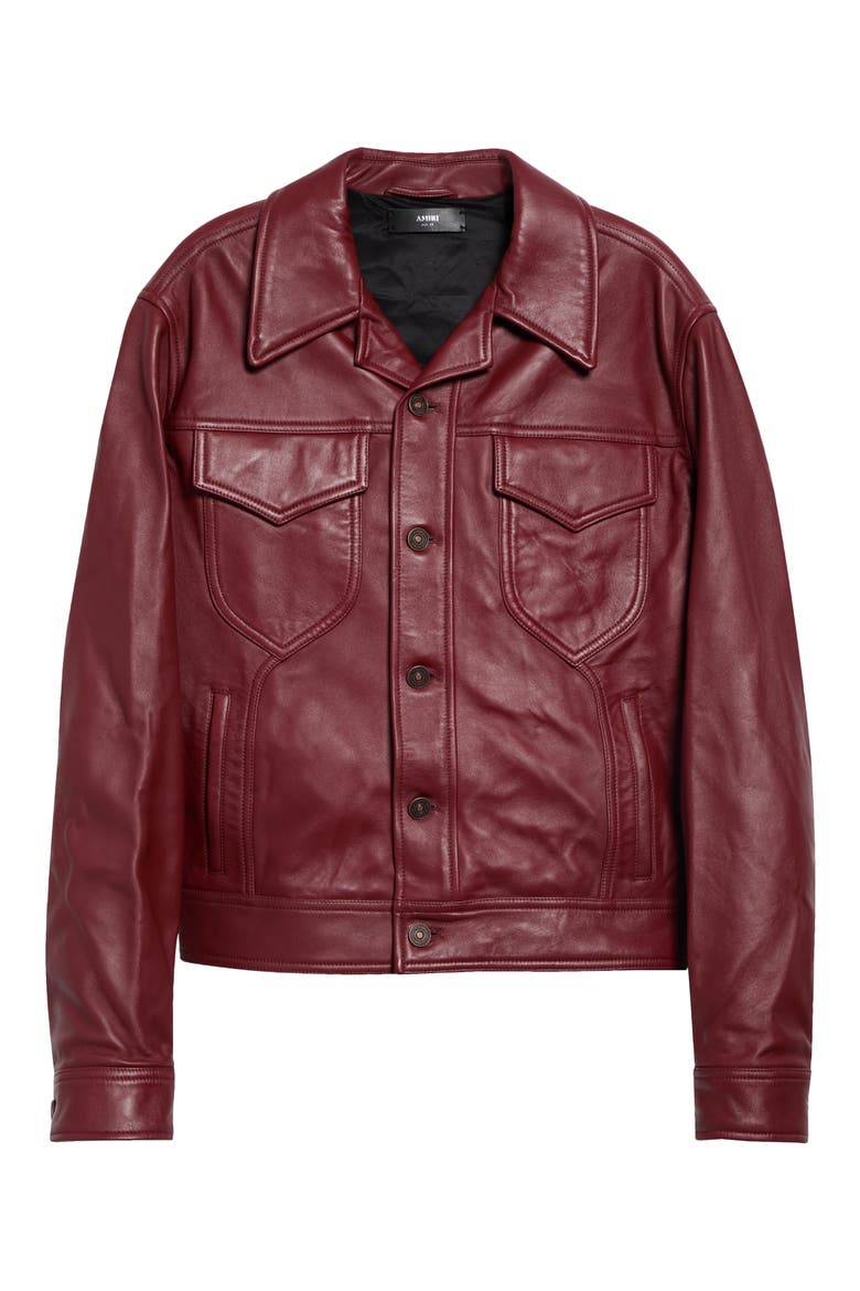 Vintage Cut Leather Jacket, Main, color, BRICK