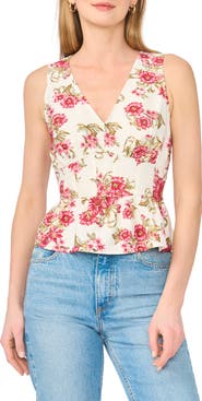 Halogen® Babydoll Peplum Shell