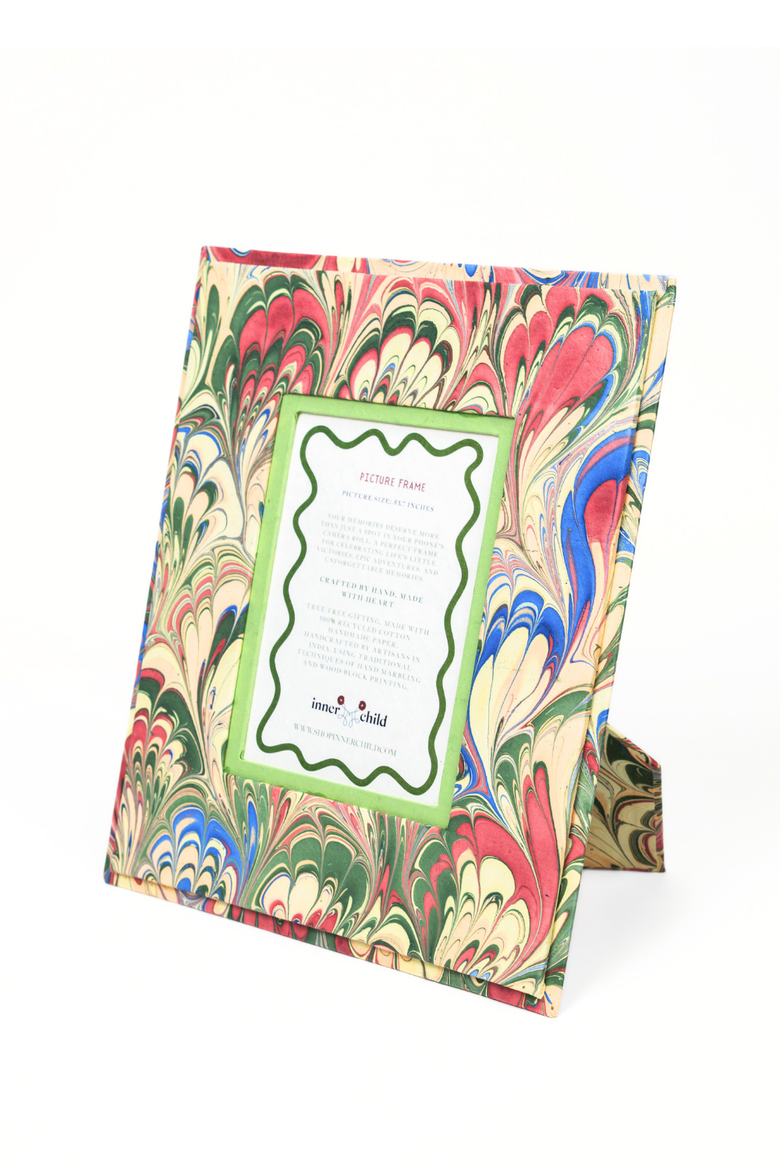 Hand-Marbled Large Wall Picture Frame - 5x7, Main, color, Multicolor