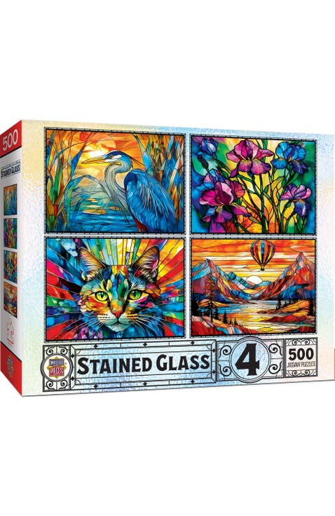 Stained Glass 500pc Puzzles 4 Pack