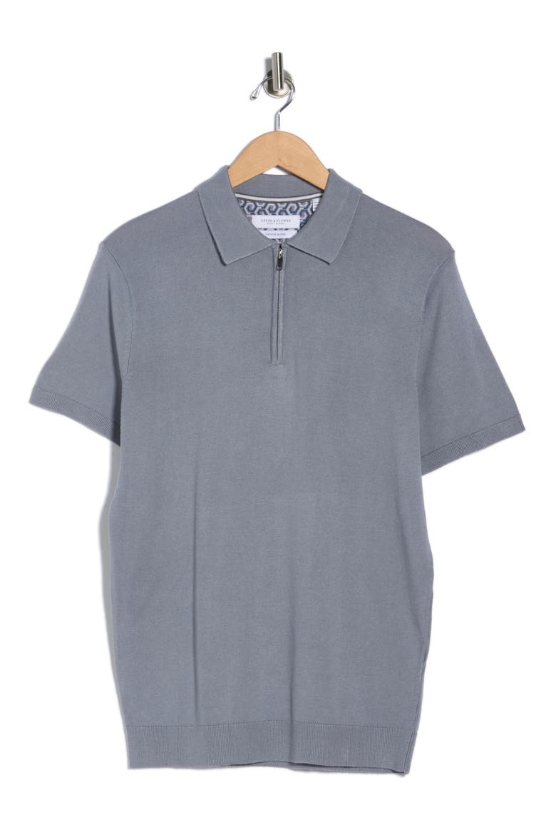 Quarter Zip Polo Sweater, Alternate, color, LT. GREY