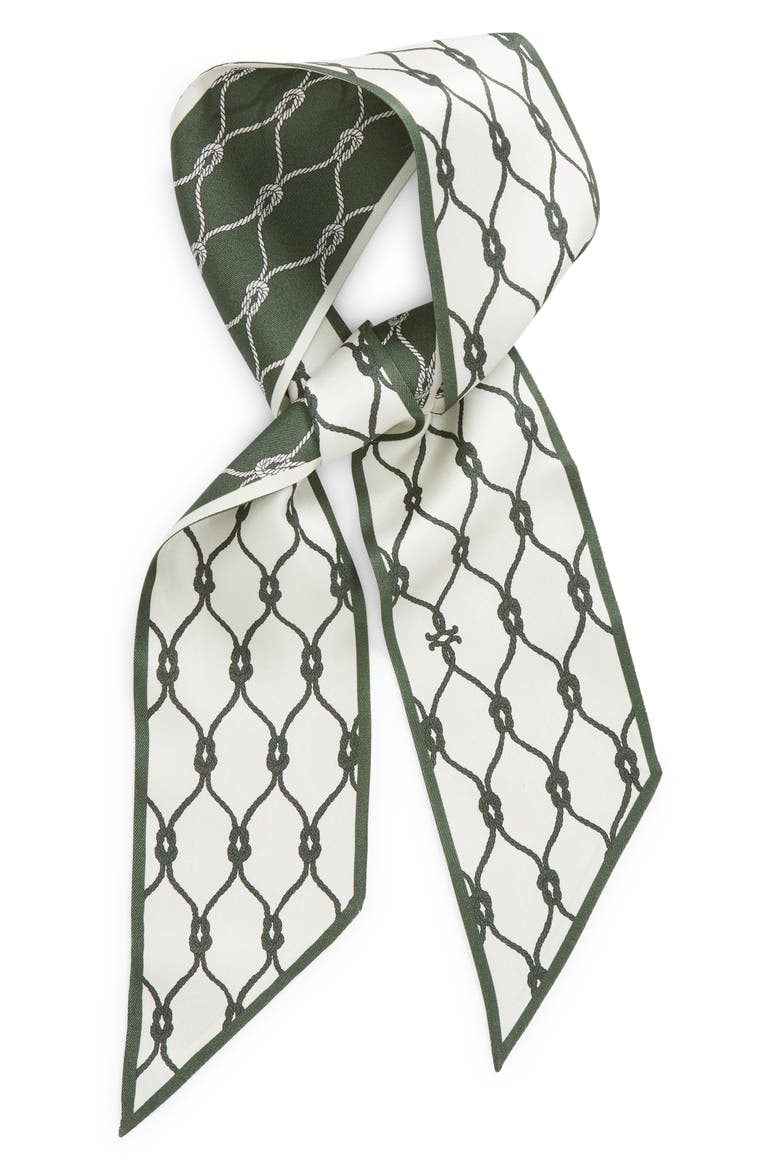 Rope Ribbon Wool & Silk Tie Scarf, Alternate, color, GREEN