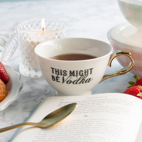 Totalee Gift This Might Be Vodka Oversizedteacup Porcelain White 8.45 oz In White
