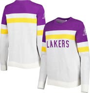 LUSSO Women's Lusso Purple/Cream Los Angeles Lakers Dominique Pullover Sweater