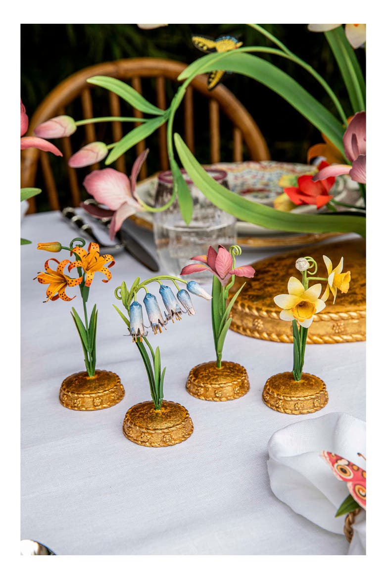 Meadow Walk Iris Place Card Holder, Alternate, color, YELLOW