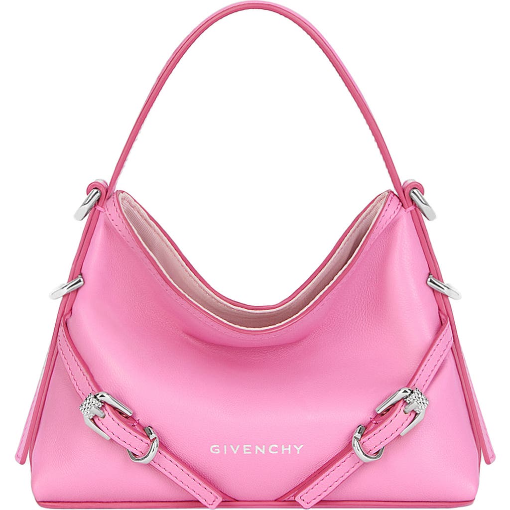 Shop Givenchy Nano Voyou Leather Crossbody Bag In Lipstick Pink