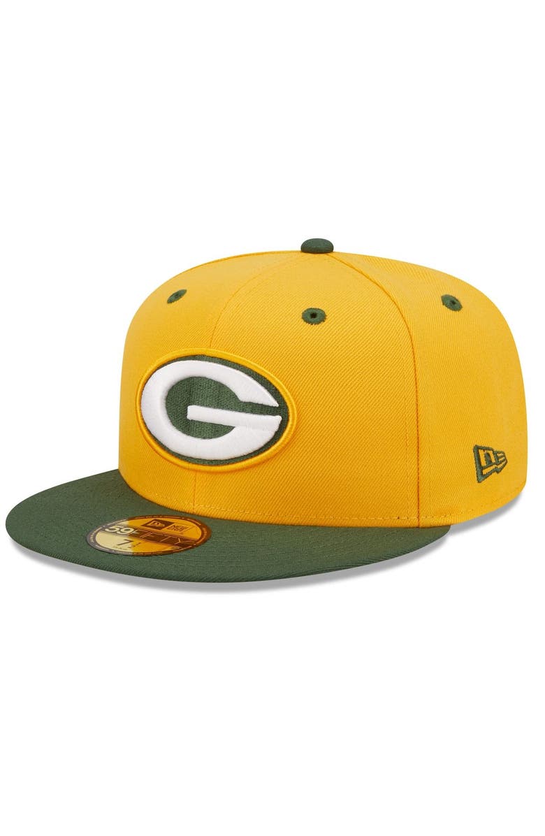New Era Men's New Era Gold/Green Green Bay Packers Flipside 59FIFTY Fitted Hat, Alternate, color, 