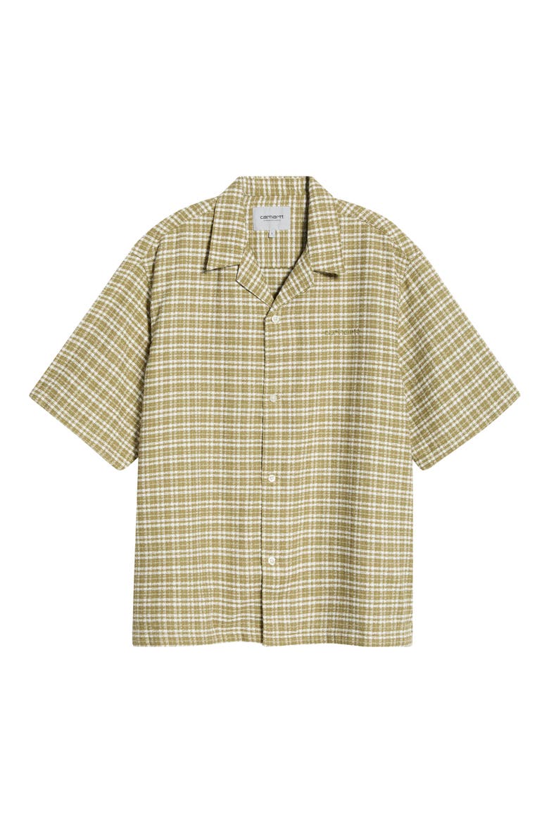 Kander Plaid Cotton Button-Up Bowling Shirt, Alternate, color, KANDER CHECK, SNAKE