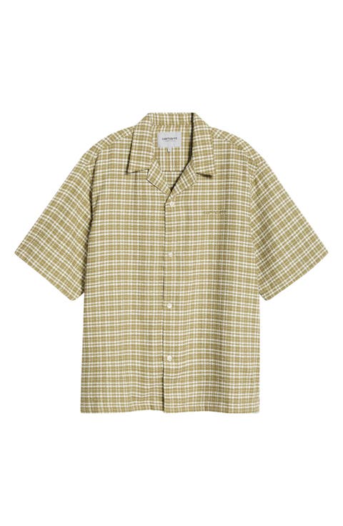 Kander Plaid Cotton Button-Up Bowling Shirt