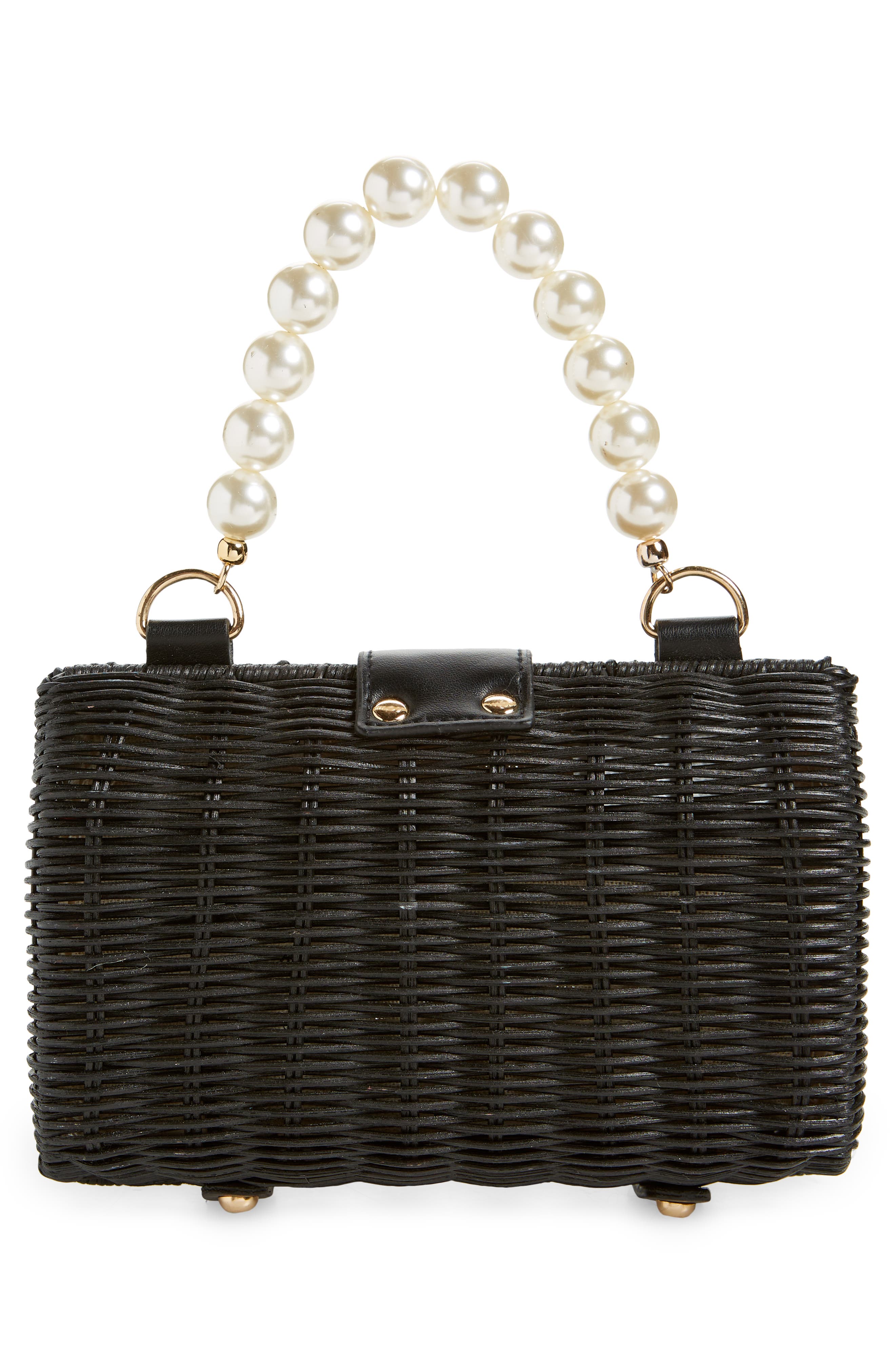 BTB Los Angeles Willow Imitation Pearl Rattan Bag, Alternate, color, 