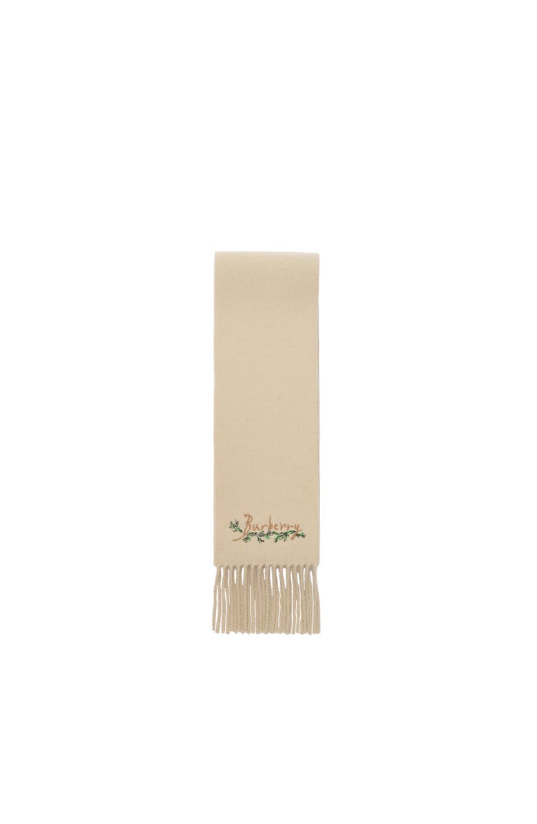Burberry Narrow Brave Little Tree Cashmere Scarf, Alternate, color, Nutmeg Beige