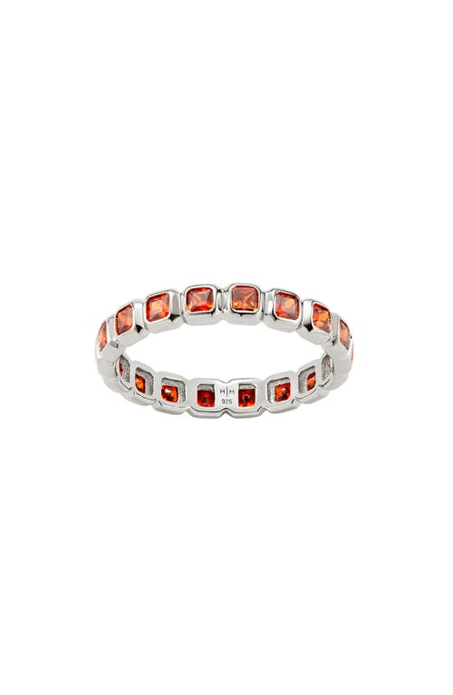Made By Mary Cubic Zirconia Eternity Birthstone Ring In Silver