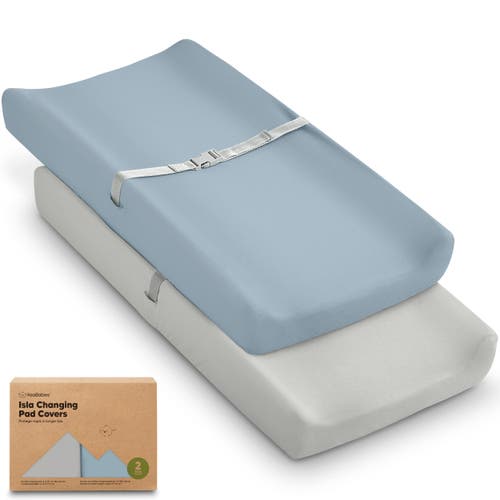 Keababies 2-pack Isla Changing Pad Covers In Steel