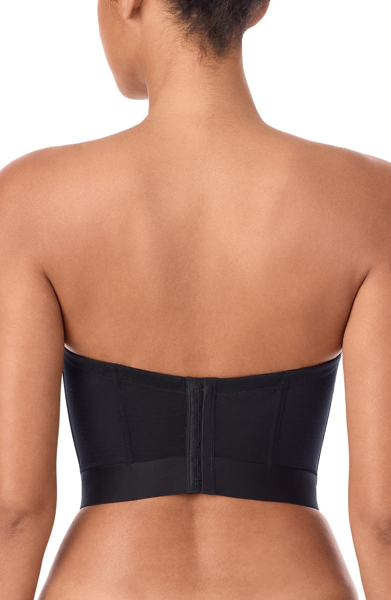 DKNY Dot Mesh Bustier, Alternate, color, Black