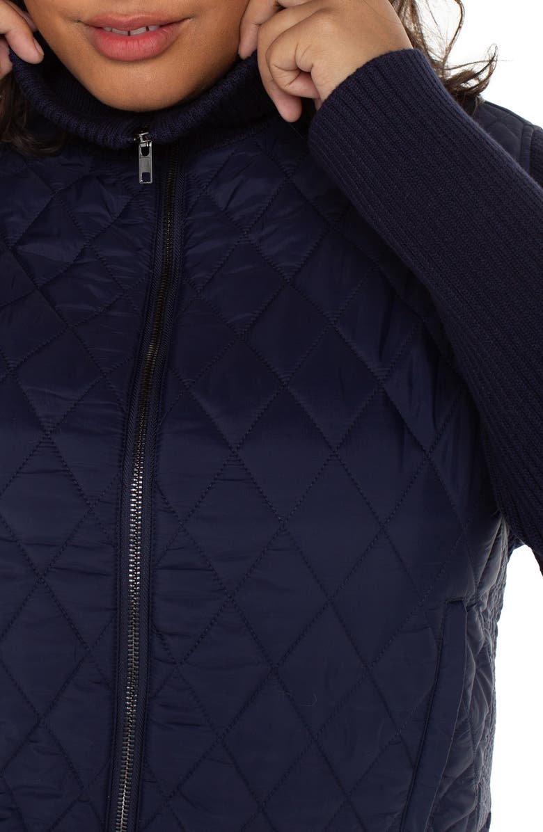 Liverpool Los Angeles Mixed Media Jacket, Alternate, color, Sleek Navy