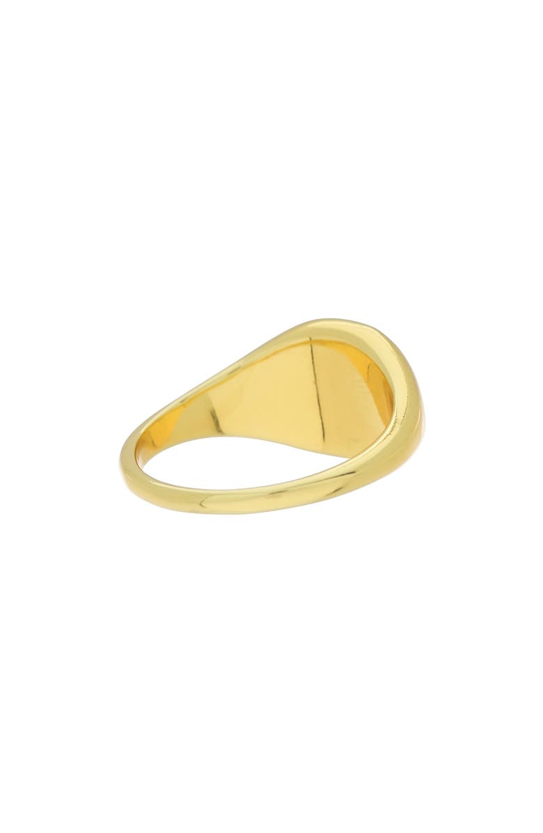 Sterling Forever 14K Gold Plated Hammered Signet Ring, Alternate, color, Gold