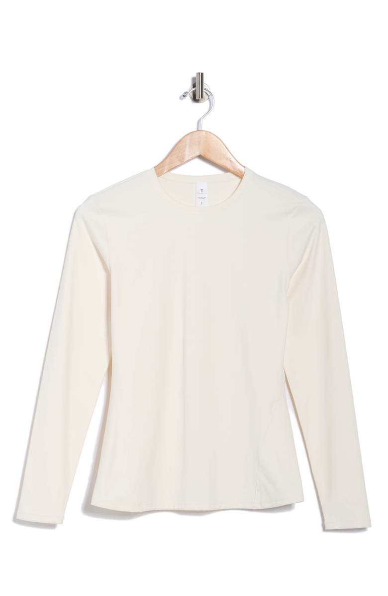 YOGALICIOUS Ultra Lush Zena Fitted Long Sleeve T-Shirts, Alternate, color, White Dove