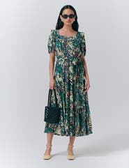 Ghost London Georgia Tiered Floral Midi Dress