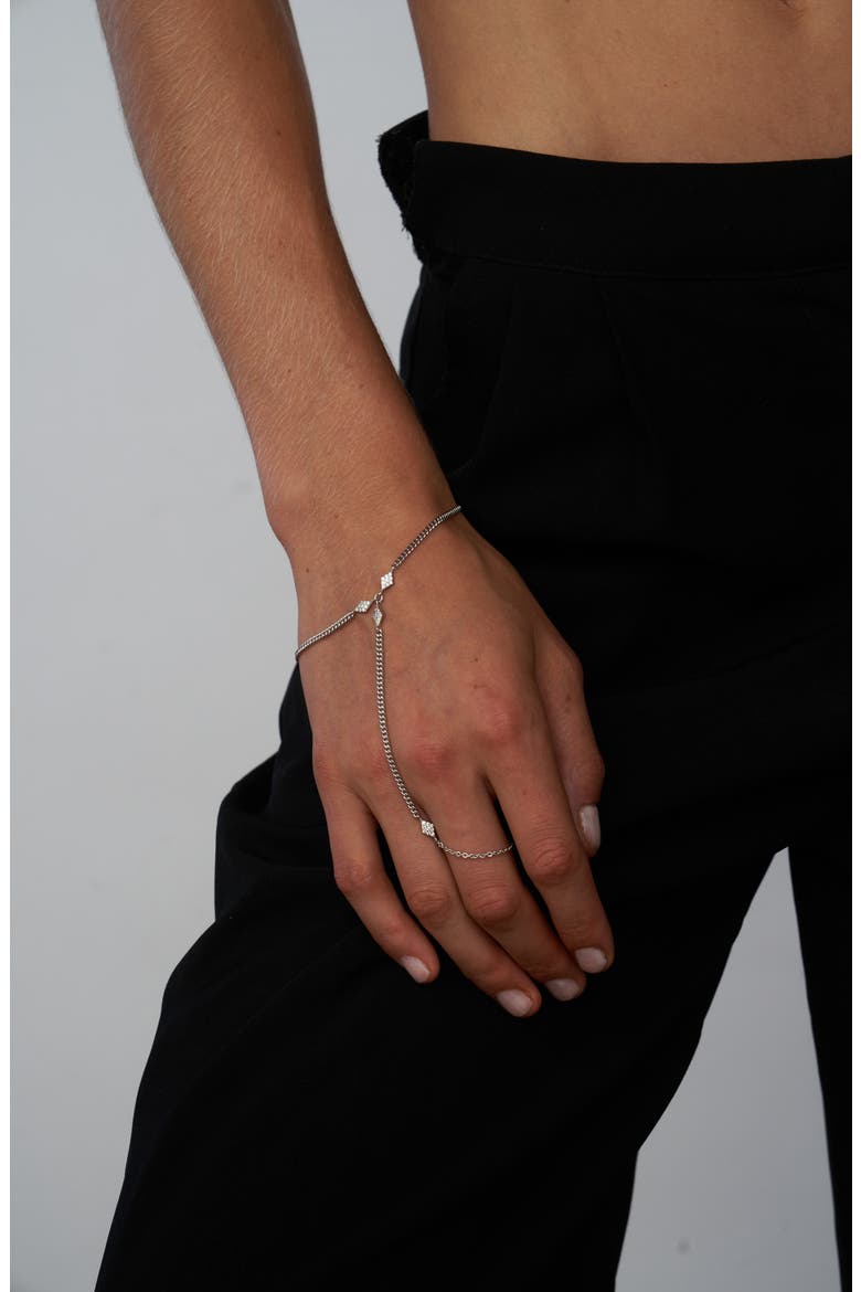 Dinah Hand Chain, Alternate, color, RHODIUM