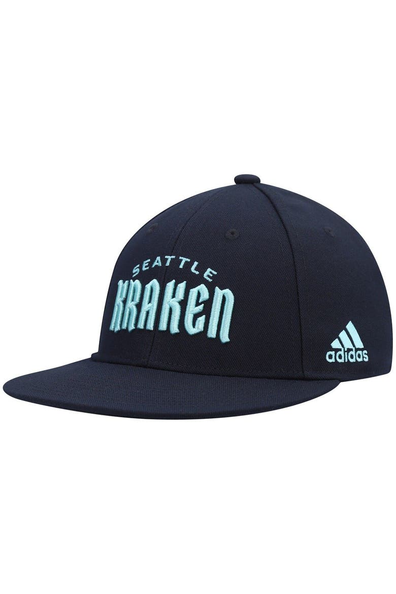Men's adidas Deep Sea Blue Seattle Kraken Team Snapback Hat, Main, color, Navy