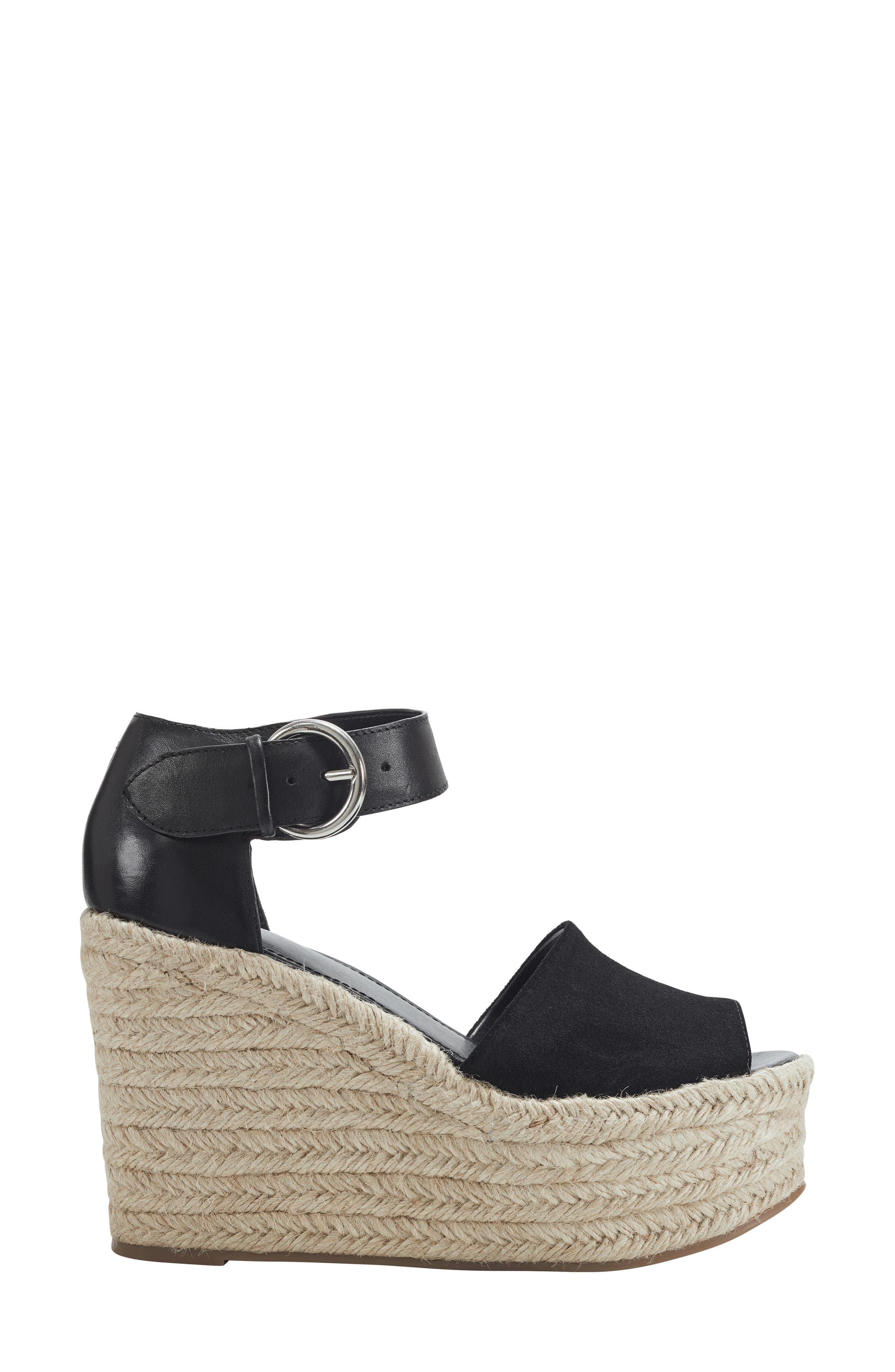 Marc Fisher LTD Alita Platform Wedge Espadrille Sandal, Alternate, color, Black 001