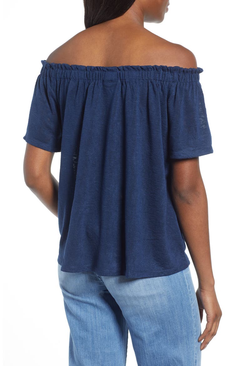Carlee Off the Shoulder Top, Alternate, color, INK